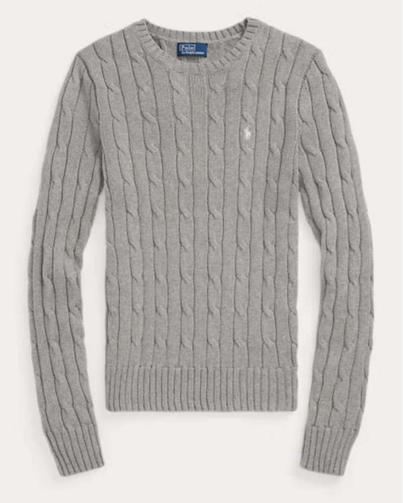Ralph Lauren Cable Knit Gray Sweater - Image 3