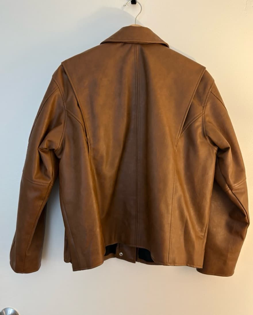 Rails Oversized Brown Leather Jacket - Image 2