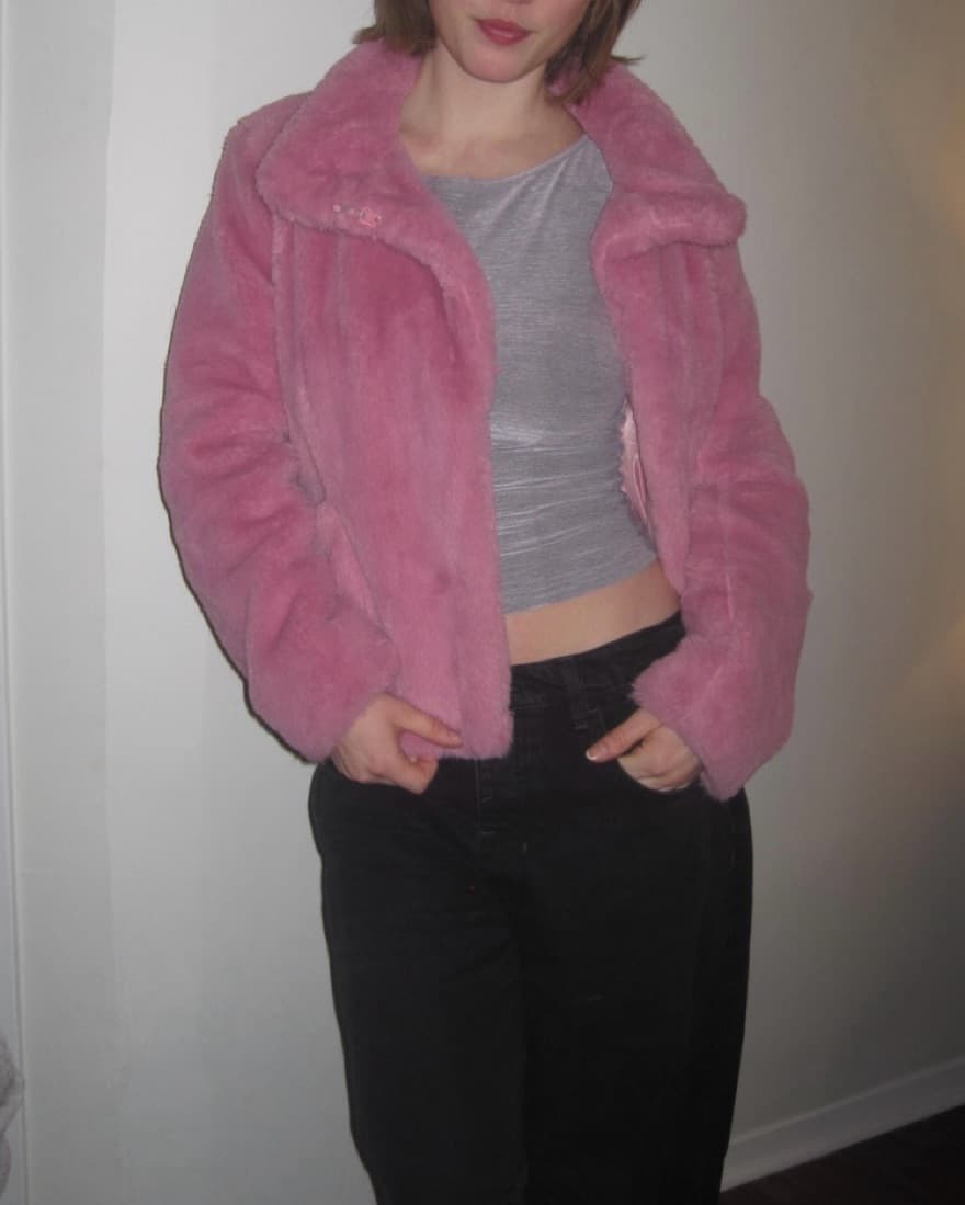Pink Furry Jacket  - Image 3