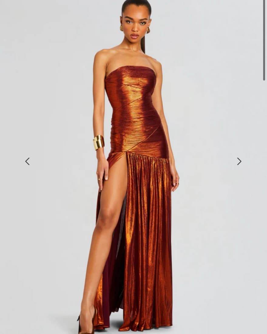 Retrofete Strapless Rust Dress  - Image 1