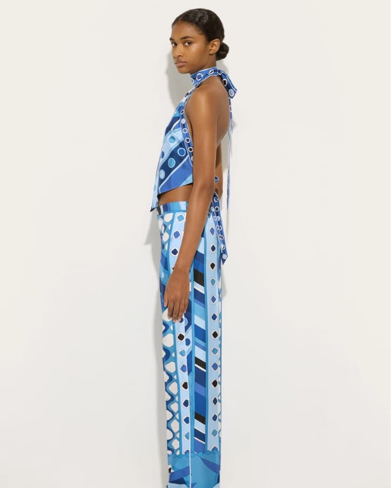 Pucci Halter Top - Royal Blue - Image 3