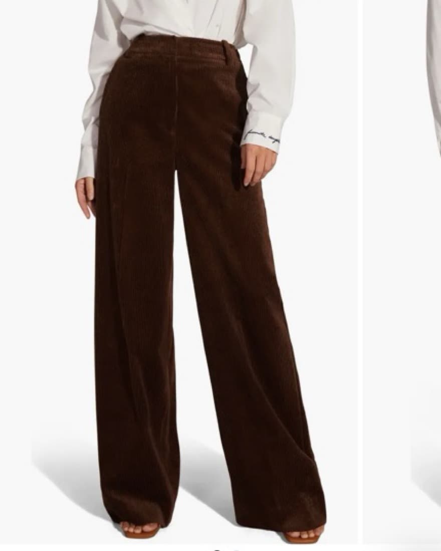 High Waist Brown Corduroy Pants - Image 1