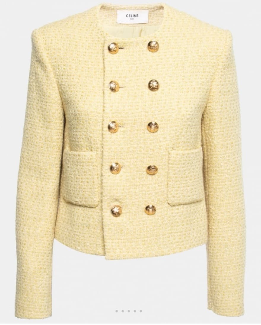 Yellow Celine Tweed Jacket - Image 2