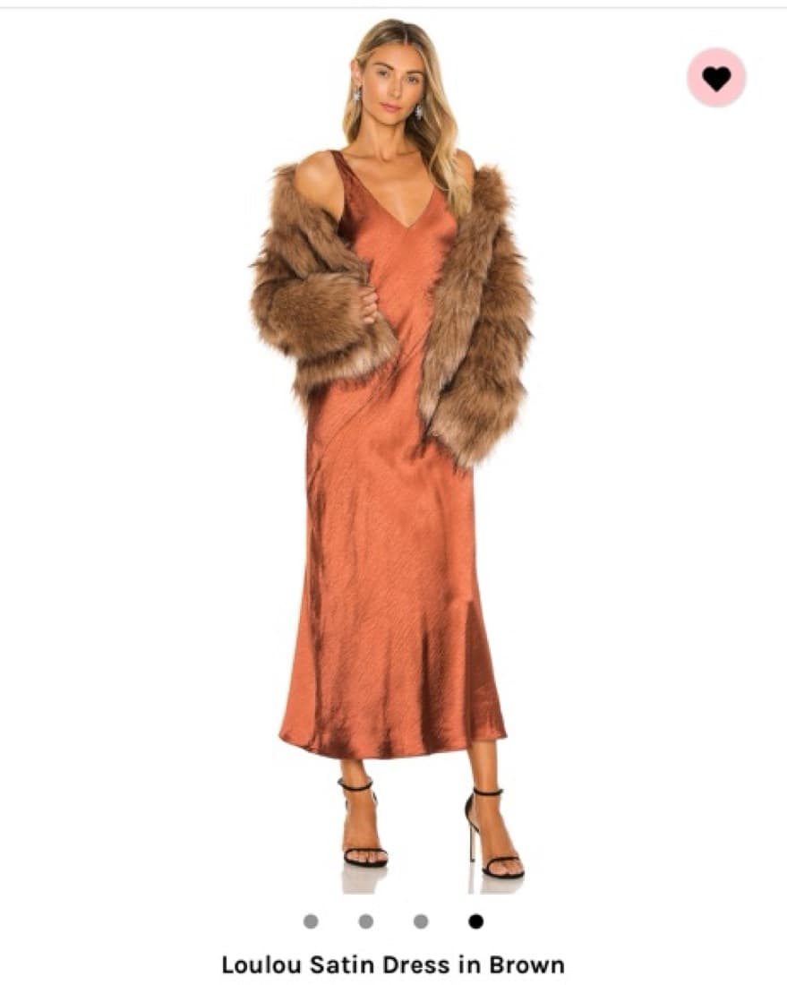 Loulou Satin Dress In Brown - Image 2
