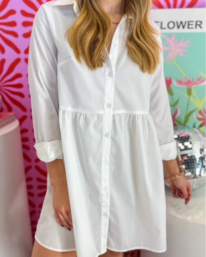 Chic White Shirt Dress - Image 5