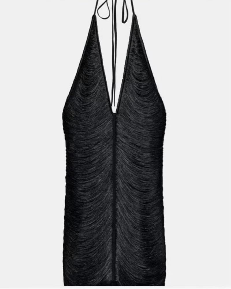 Black Fringe Dress - Image 1