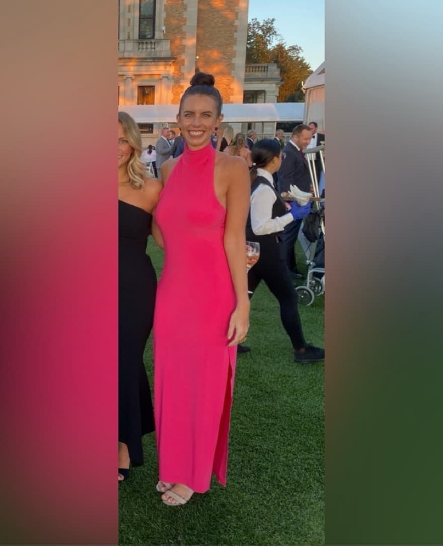 Norma Kamali Halter Gown in Rose - Image 2