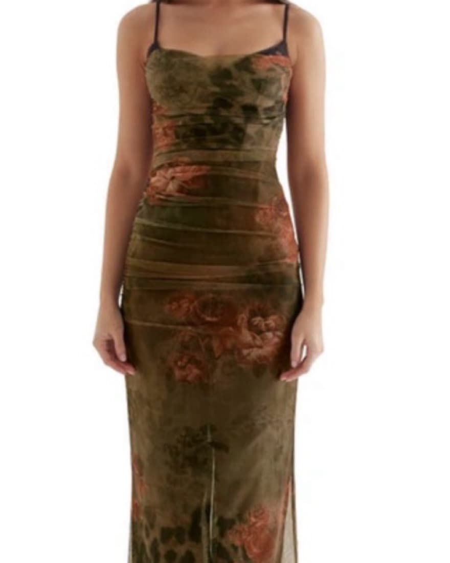Nalini Dress With Cheetah And Roses  - Image 2
