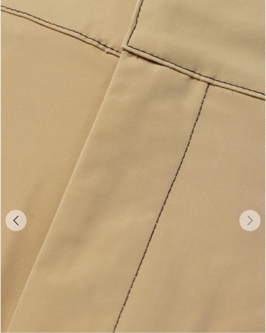 Tan pleated Pants With Black Stitching  - Image 4