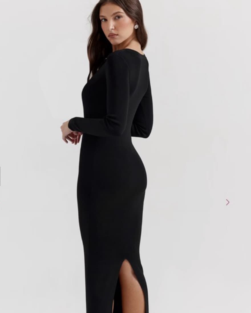 Black Knit Maxi Dress - Image 4