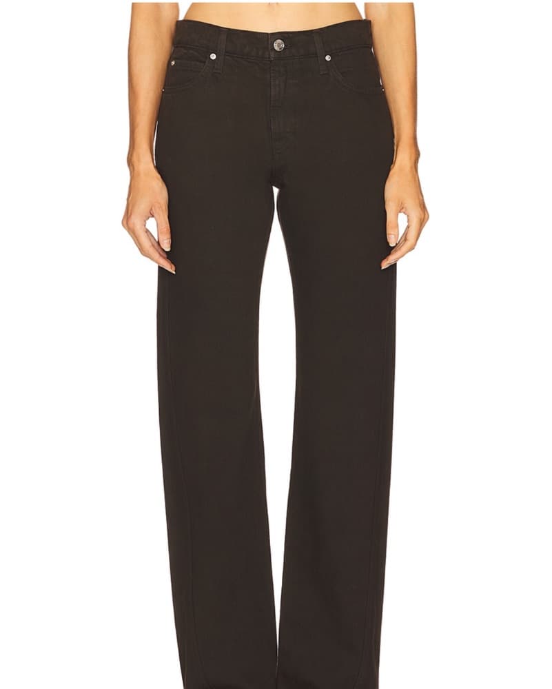 GRLFRND Low Rise Straight Brown Jeans - Image 1
