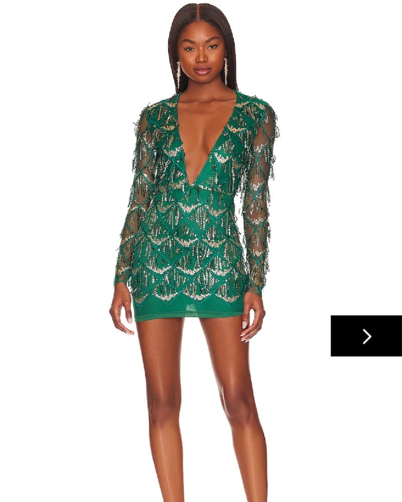 Superdown Nia Sequin Fringe Dress - Image 1