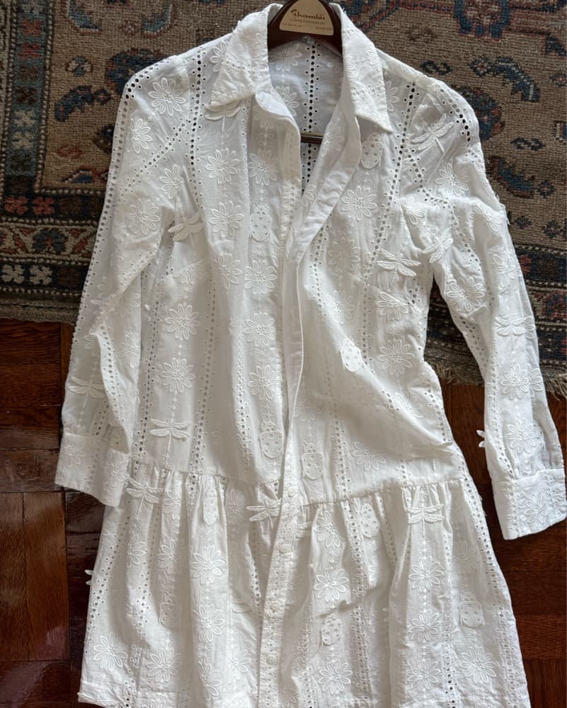 Lela rose White Shirt Dress With Slip Sm - Image 2