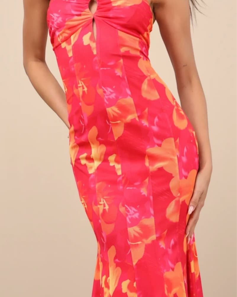 Vibrant Floral Midi Dress - Image 4