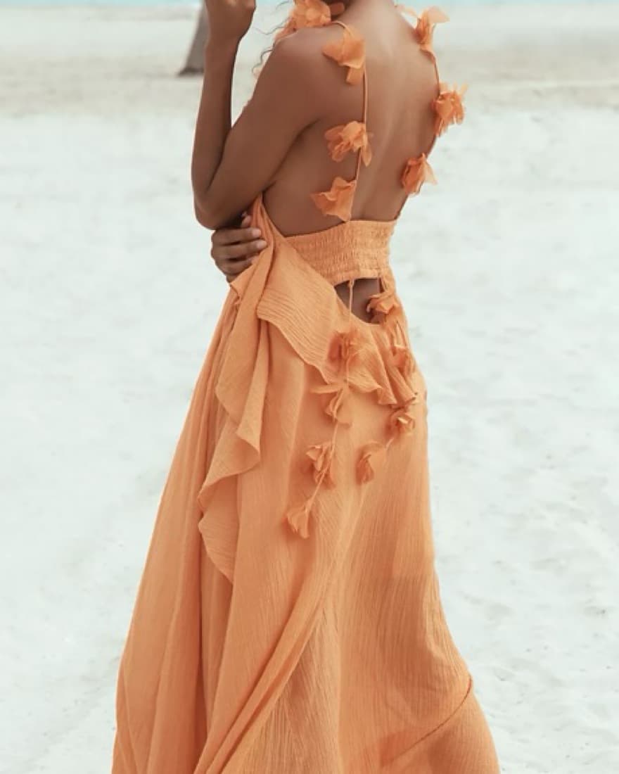 Halter Gauze Maxi Dresss - Image 3