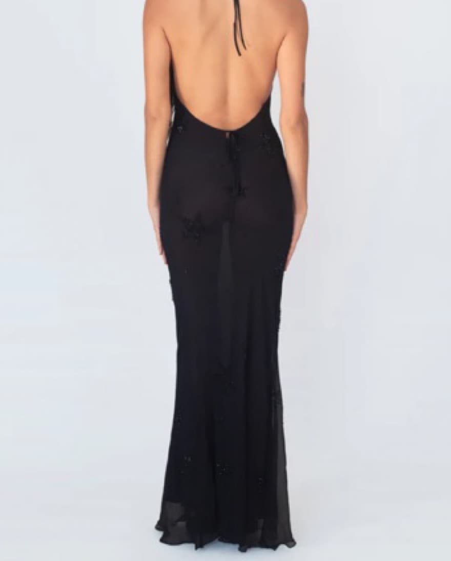 Dana foley Sparkling Black Maxi Dress - Image 4