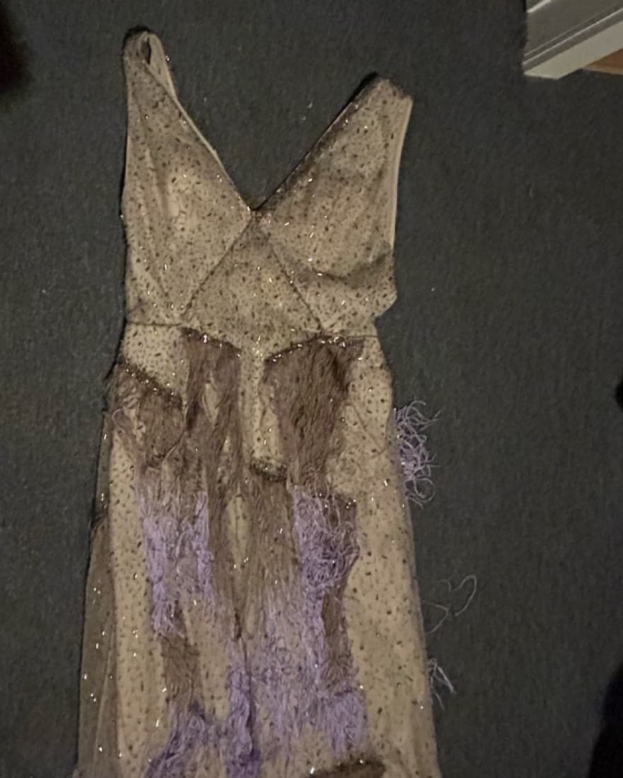 Dennis Basso Fringed Beaded Gown - Image 4
