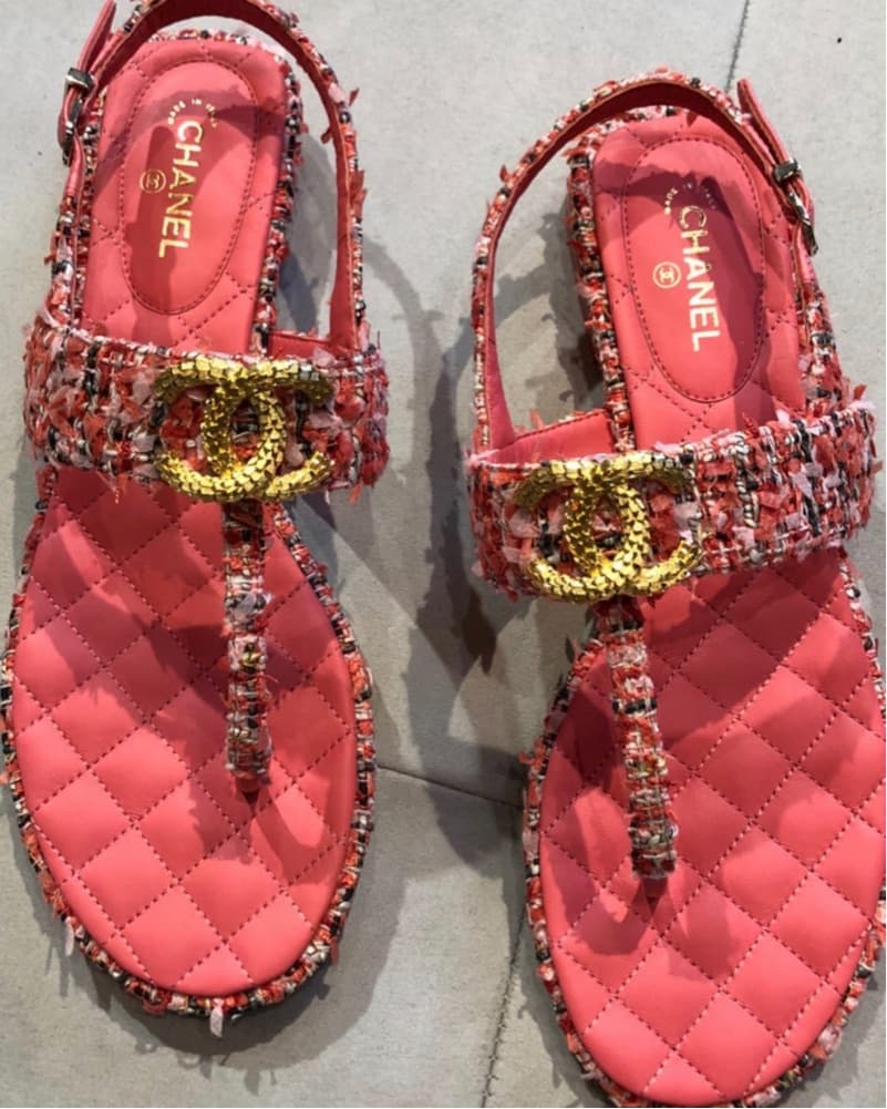Chanel Gold Soldout Sandals Tweed - Image 3