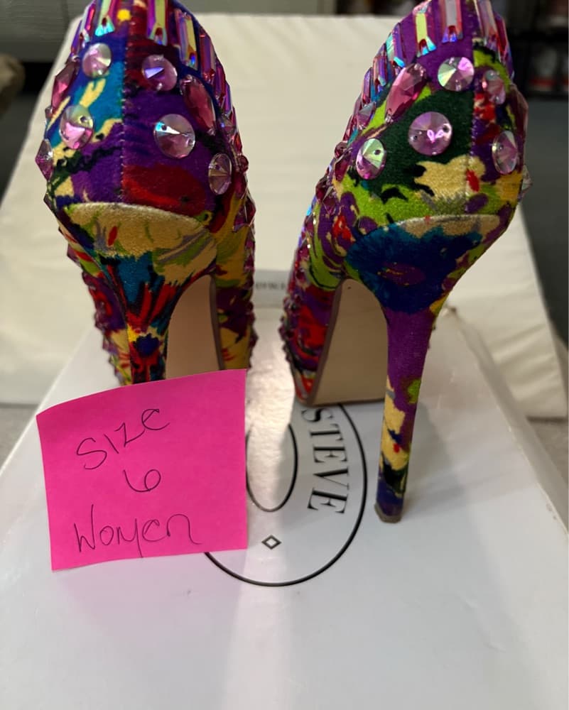 Steve Madden Multicolor Rhinestone Heels - Image 4