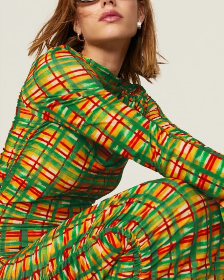 Simon Miller Check Mesh Dress - Image 4