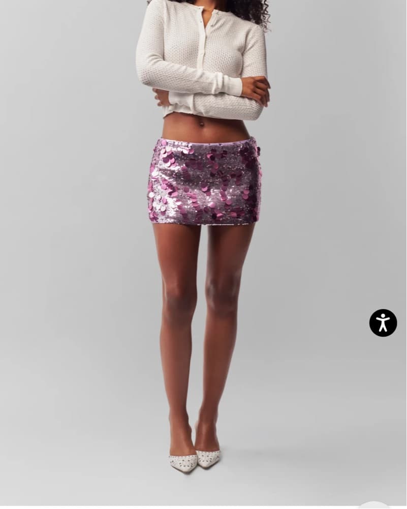 Guizo Lavender Paillette Mini Skirt - Image 3
