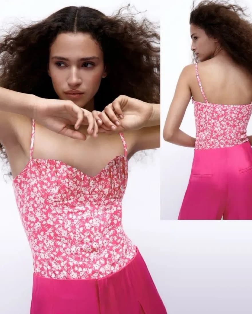Zara Floral Bustier Bodysuit - Image 2