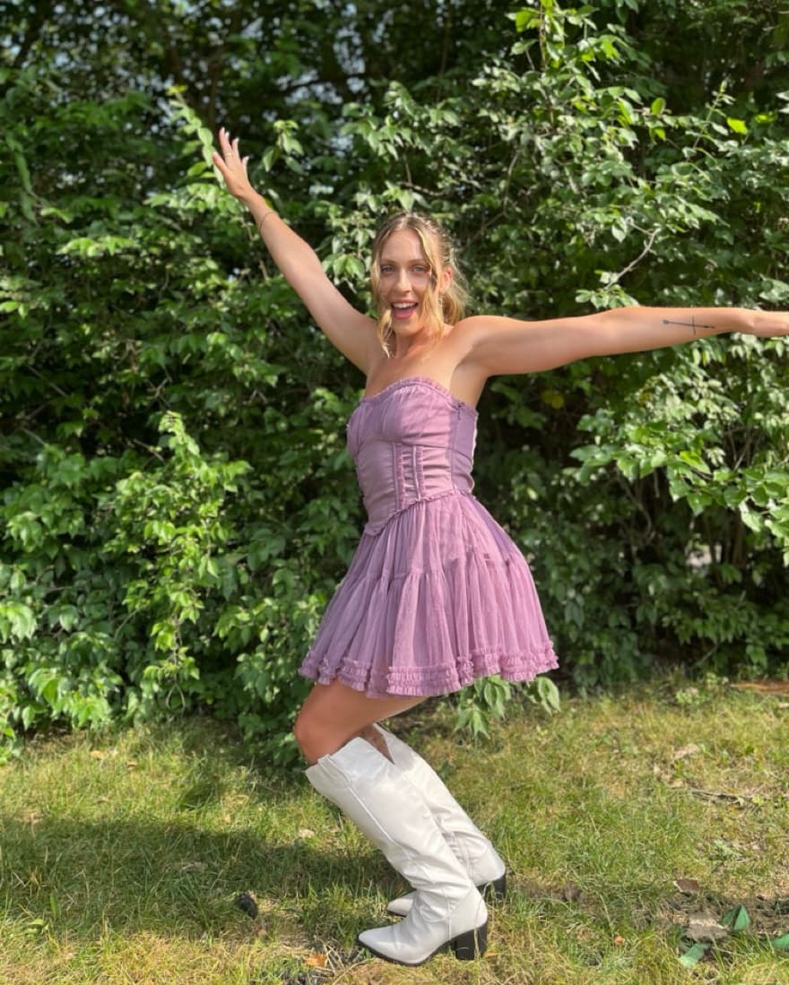 UO Luella Tulle Strapless Mini Dress - Image 3