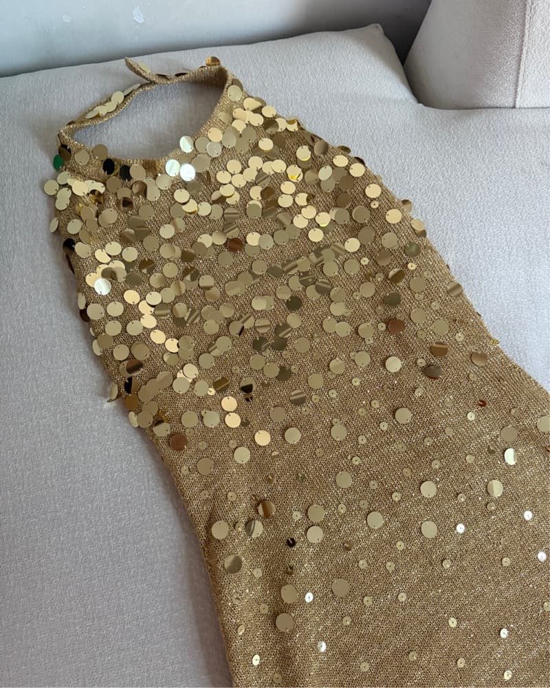 Asta Resort Gold Sequin Mini Dress - Image 4