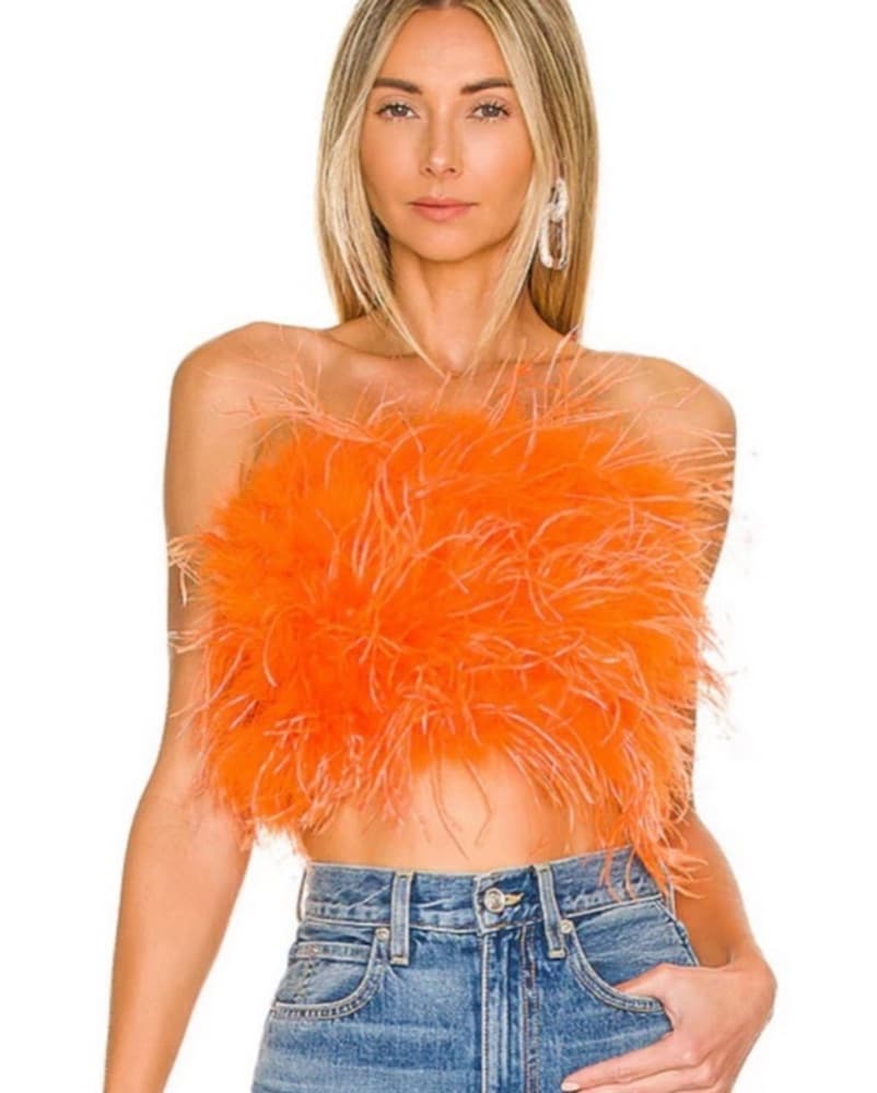 LAMARQUE Zaina Orange Feather Top  - Image 1