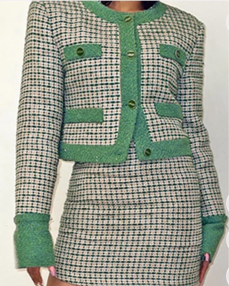 Tweed Set Skirt Jacket & Hat  - Image 3