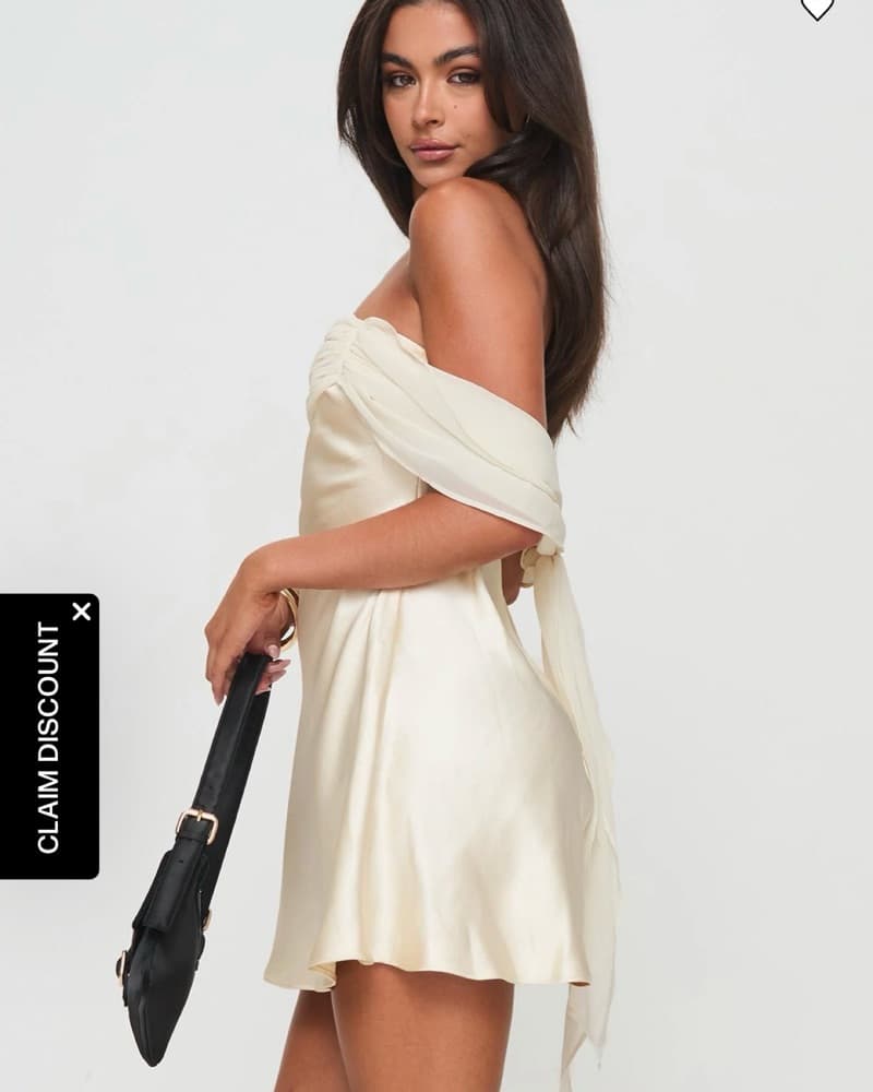 Princess Polly Elegant Mini Dress Cream - Image 4