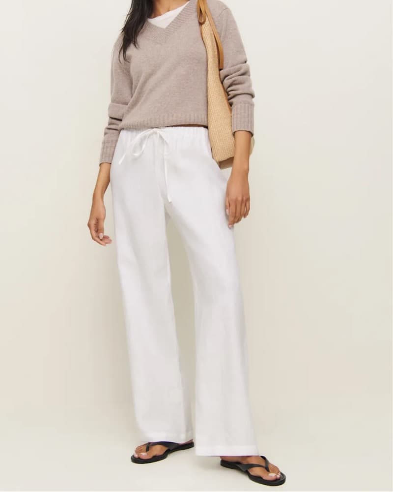 Reformation White Linen Pants  - Image 2