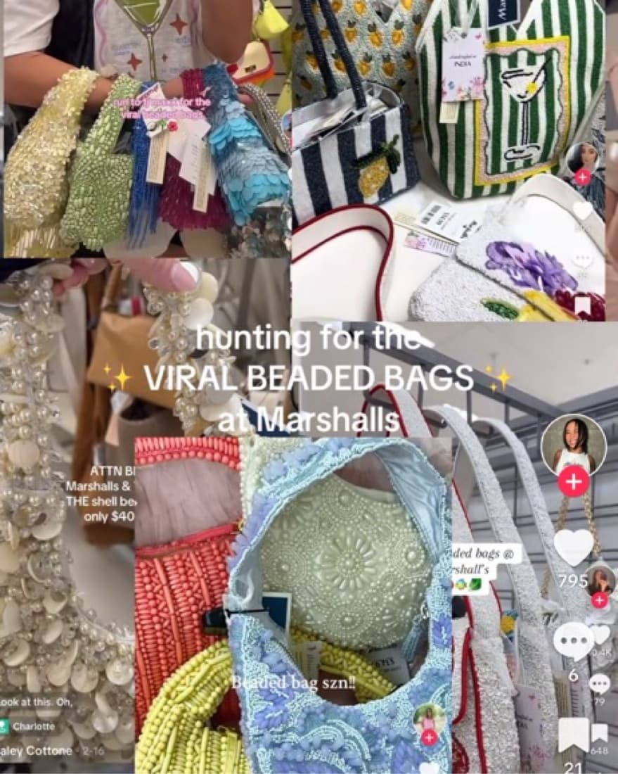 Stunning Glittery Beaded Floral Bag - Image 3