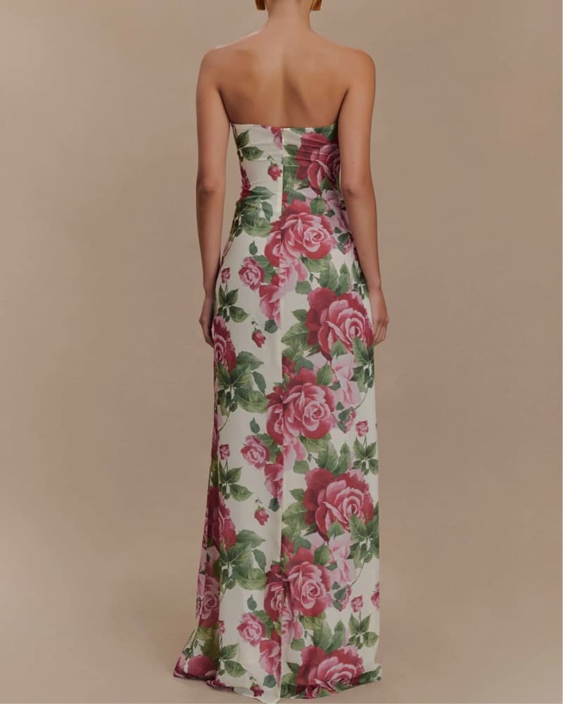Ella Strapless Chiffon Maxi Dress - Image 3