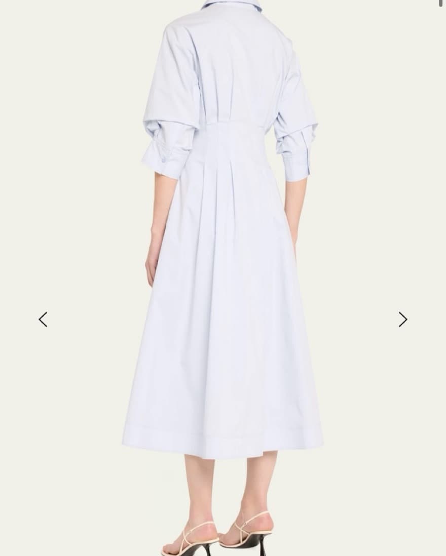 Jazz Pintuck 3/4 Sleeve Midi Shirtdress - Image 2