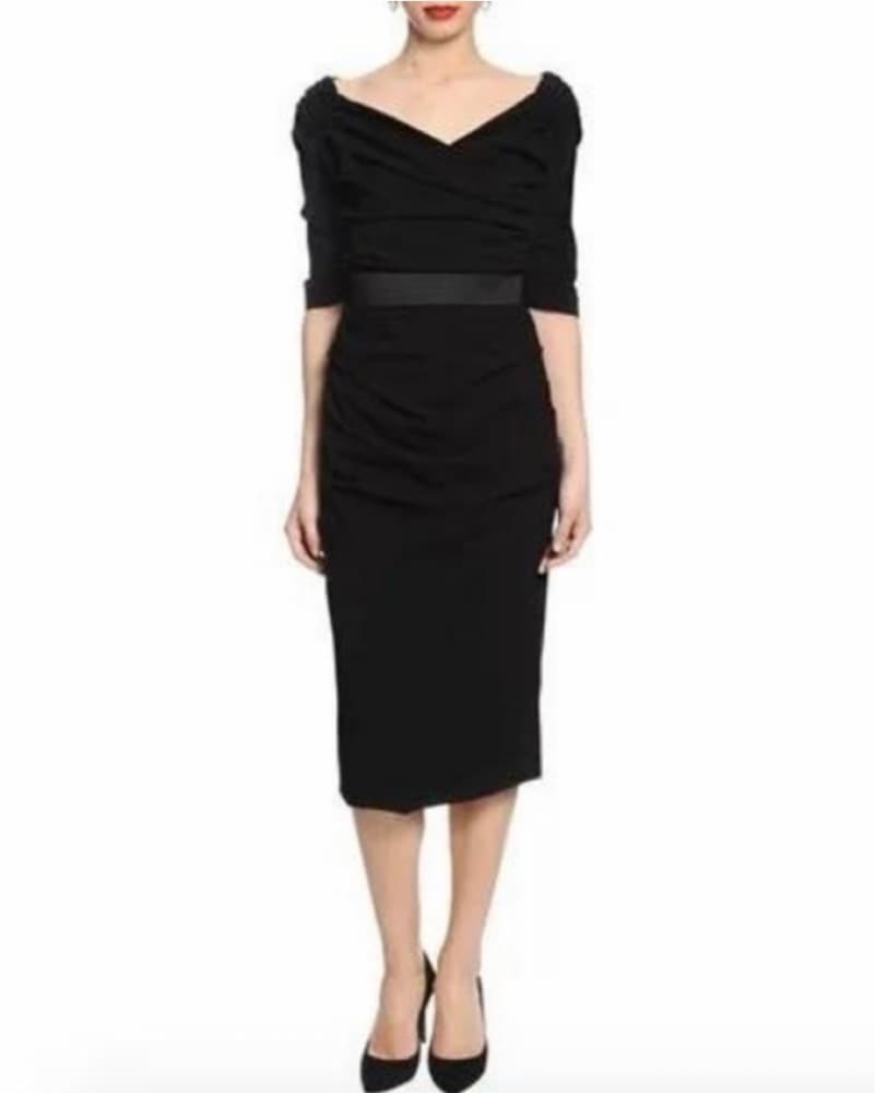 Dolce&Gabbana Ruched Belted Midi Dress - Image 1