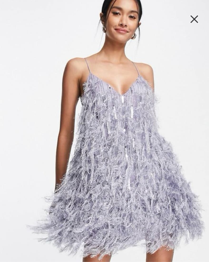 Asos Edition Feather & Sequin Mini Dress - Image 1