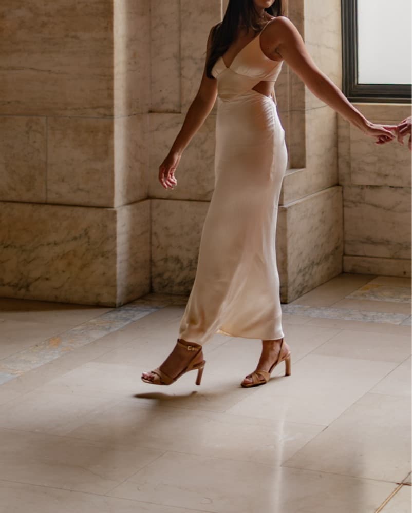 Shona Joy Cream Midi Dress  - Image 3