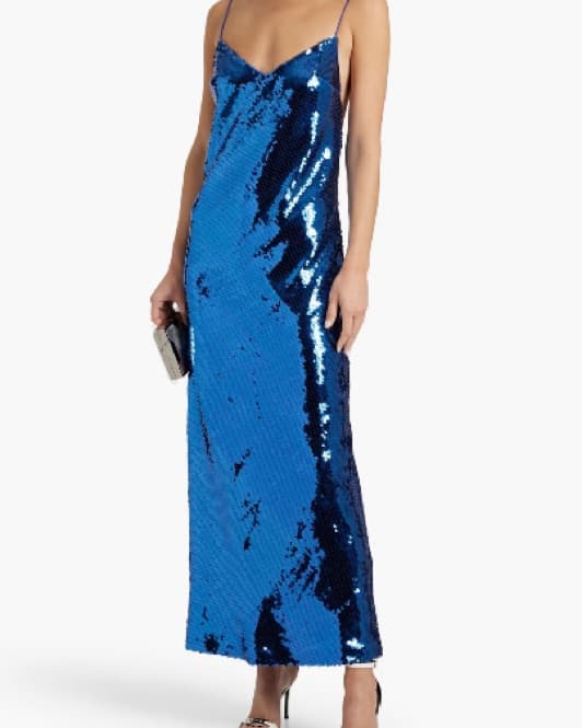 Ronny Kobo Blue Sequin Dress - Image 4