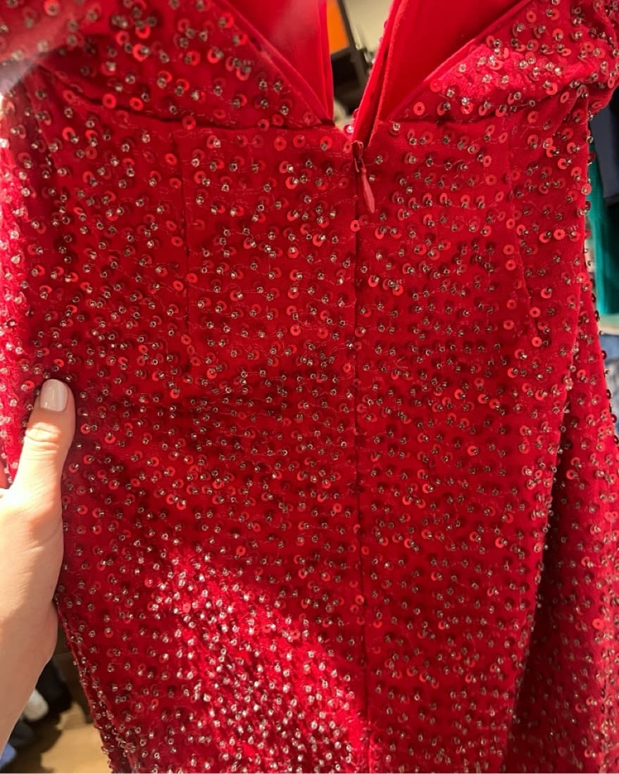 Red Revolve Beaded Dress - Image 3
