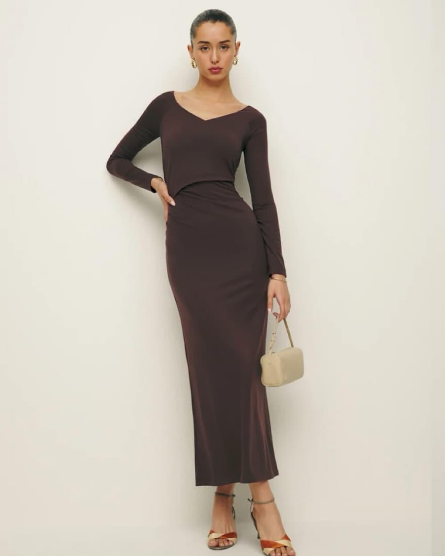 Reformation Brown Santana Knit Dress - Image 1