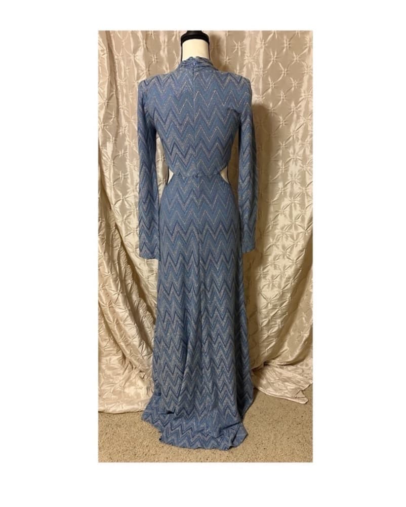 Chic Chevron Cutout Maxi Dress - Image 1