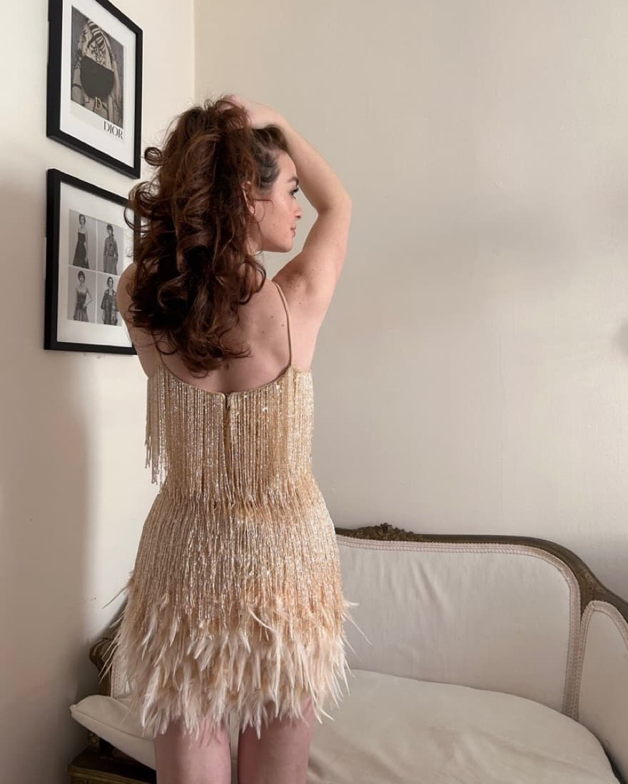 Sparkly Fringe Nadine Merabi Event Dress - Image 1