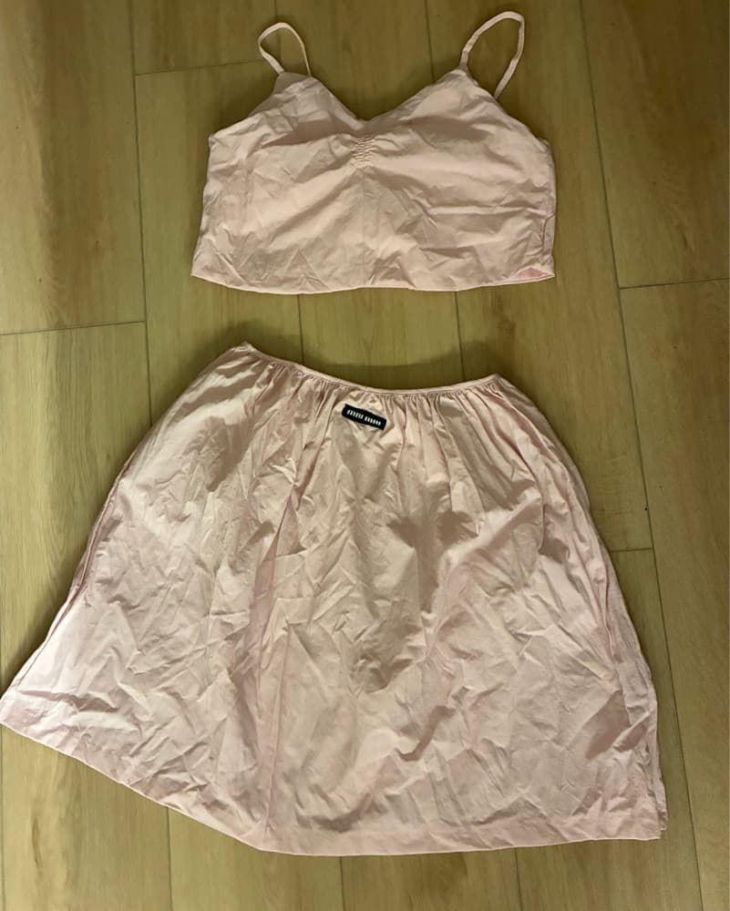 Miu Miu Pink Set (Crop Top + Skirt) - Image 4