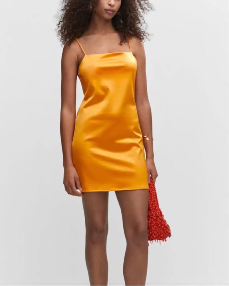 Mango Short Satin Dress - Image 1