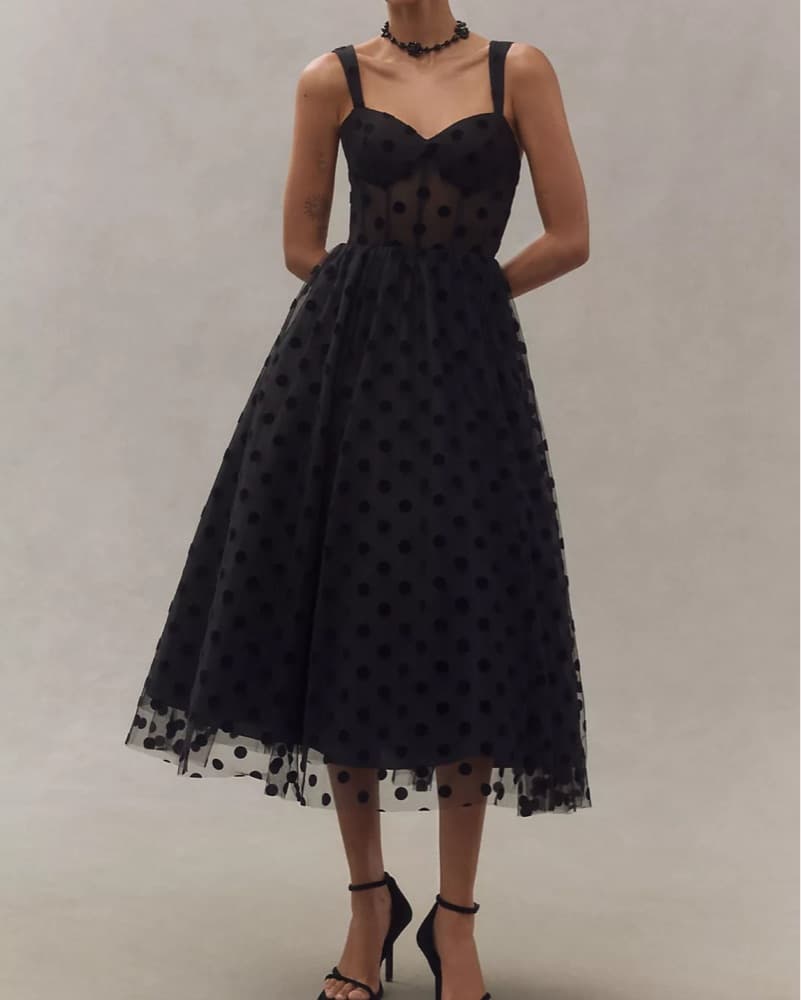 Mac Duggal Polka Dot Tulle Dress - Image 1
