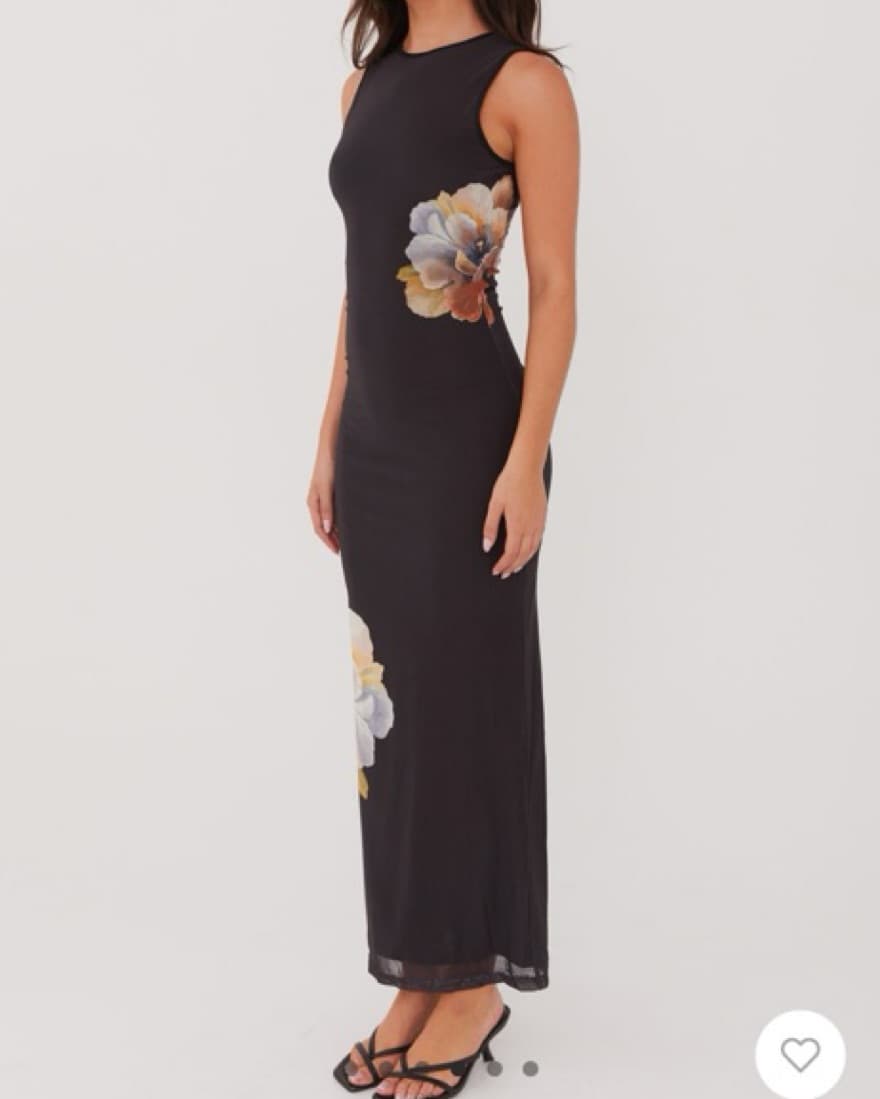 Black Maxi Floral Dress - Image 3