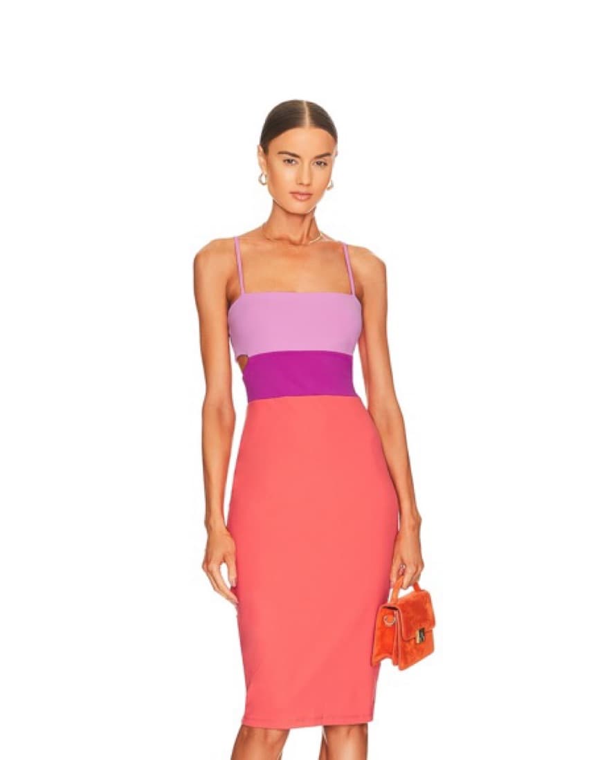 Strap Colorblock Midi Dress - Image 1