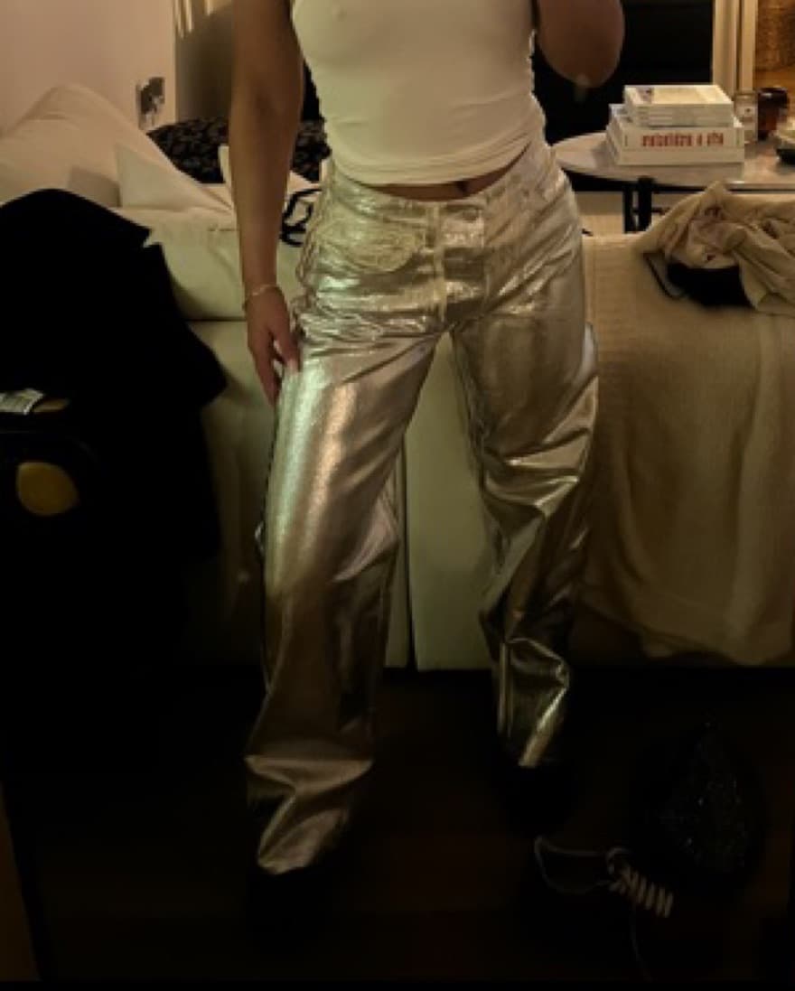 Silver Baggy Low Rise Denim  - Image 1