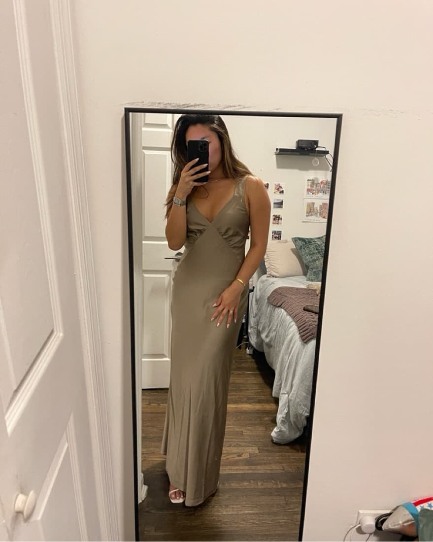 House Of Harlow Long Satin Dress - Image 1
